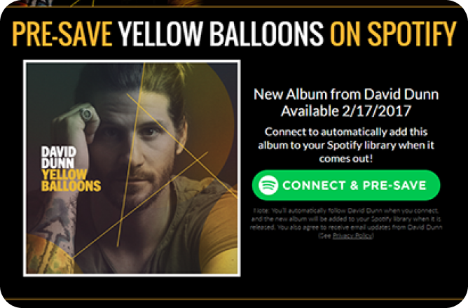 presave spotify page